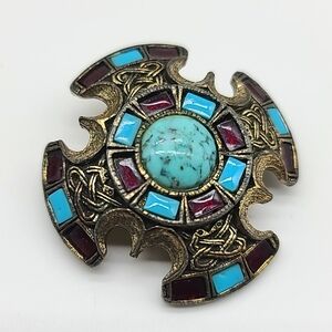 Vintage "Miracle" Designs Circa 1950 Scottish Shield Inspired Brooch RARE!